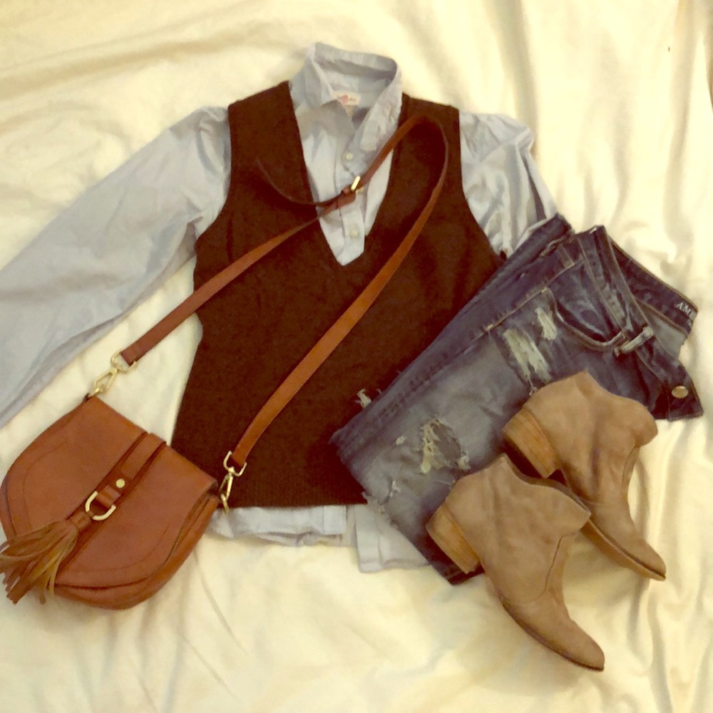 J. Crew chocolate brown sweater vest